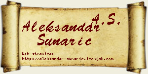 Aleksandar Sunarić vizit kartica
